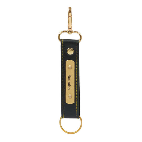 Personalized Keychain With Charms - Black - Uncommongifts.in